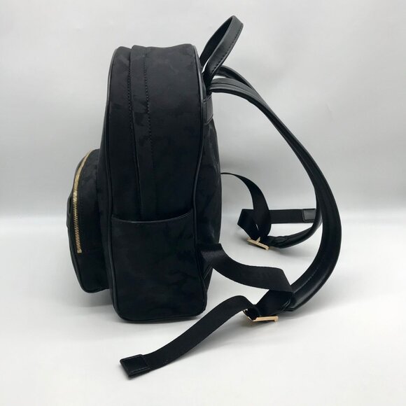 Michael Kors Black Nylon Leopard Print Bex Backpack - Picture 3 of 11